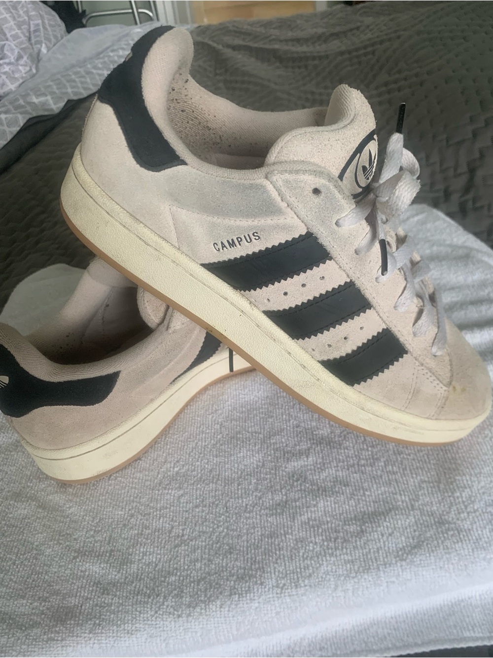adidas Ortholite Campus Women’s Suede Sneakers in Light Beige/Cream Color